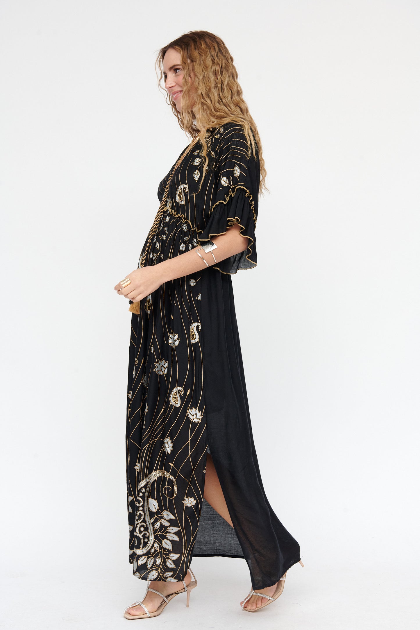 Black Print Boho Dress