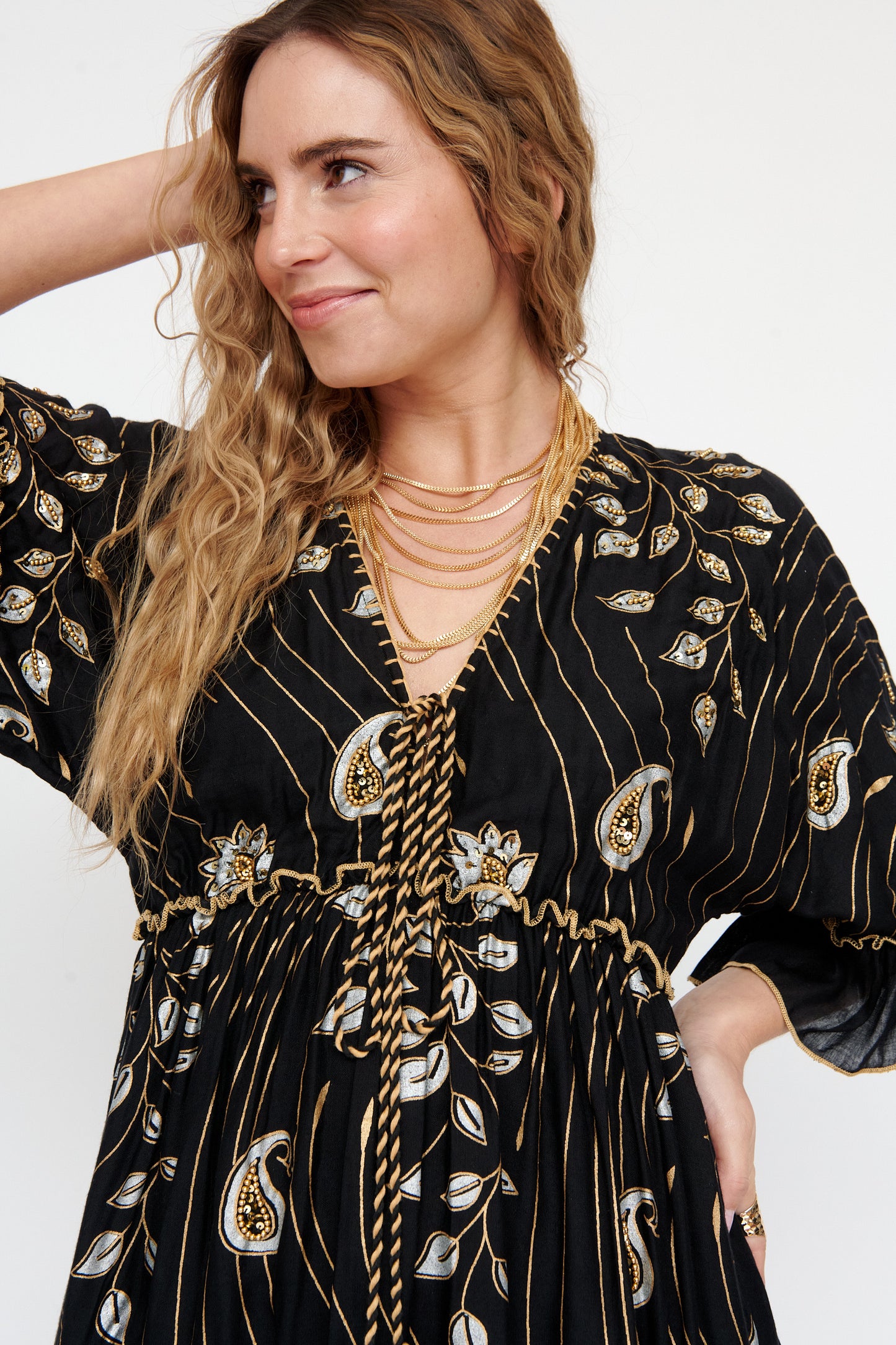 Black Print Boho Dress