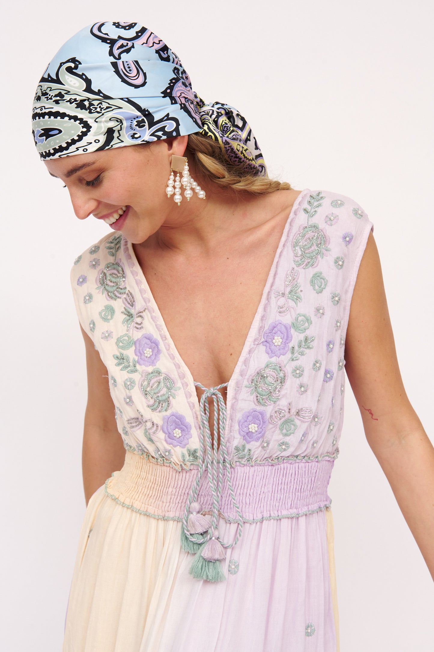 Boho Embroidered Cotton Dress